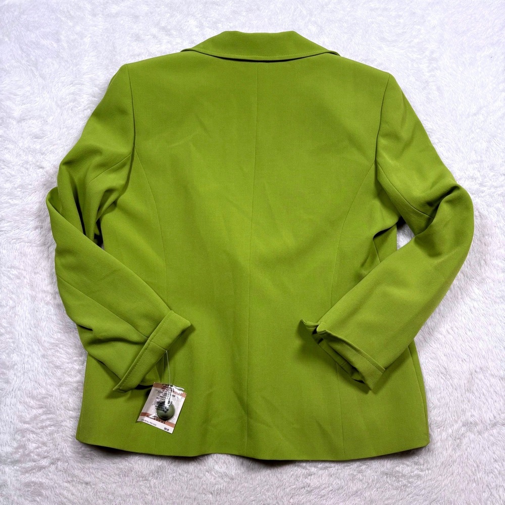 NEW Kasper Blazer Women 12 Palm Green Single Button Notch Lapel Cuffed Slv $99 - Picture 5 of 15